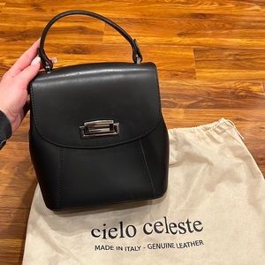 Cielo Celeste leather mini backpack
